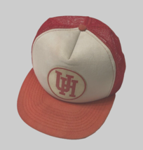 $35 Houston Cougars NCAA Basketball Vintage 80s 90s Trucker Mesh Red Hat Cap - £17.62 GBP