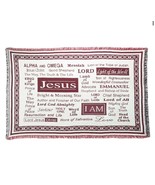Jesus Tapestry Blanket Names Of Jesus Alpha Omega Emmanuel 64” × 45&quot; Throw - $31.37 CAD