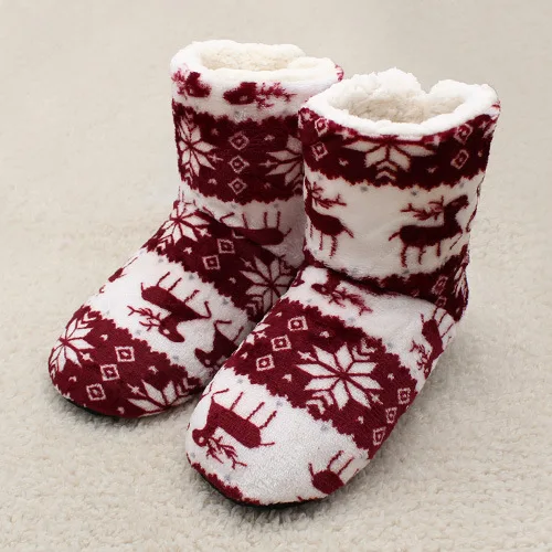 Womens Slippers Winter Floor Shoes Indoor Home Christmas Elk  Contton Plush Anti - £92.94 GBP