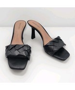 GIANNI BINI 8.5 M Alonia Slip On Sandals Leather Black Made In Brazil Heels - $46.29 CAD