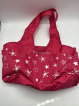 American Girl Dual Tote Bag Doll Cartier Travel Carry Case Pink White Stars - £7.75 GBP