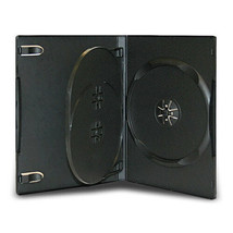 10 Standard Black 14mm Triple 3-DISC CD DVD R Movie Box Storage Case - £18.87 GBP