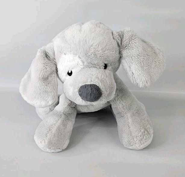 BABY GUND Dog Plush Gray White Puppy Spunky Floppy Toy Pet Lovey 9&quot; NO S... - $24.70
