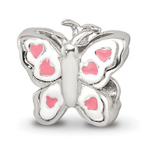 Silver Reflections Kids Enameled Butterfly Bead QRS2661 - £23.13 GBP