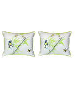 Pair of Betsy Drake Birds &amp; Bees II Large Indoor Outdoor Pillows 16 In. ... - £71.20 GBP