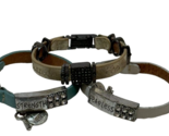 3 Good Works Embellished Buckle Bracelets  Strength, Fearless &amp; Blessed New - £15.75 GBP