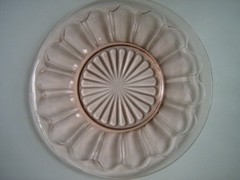 Depression Glass Colonial / Knife &amp; Fork Pink Luncheon Plate - Hocking -... - $12.99
