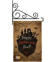 Happy Halloween Boo Burlap - Impressions Decorative Metal Fansy Wall Bracket Gar - £27.15 GBP