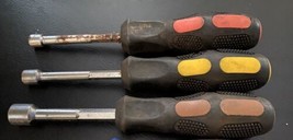 STANLEY 3 Pc 6pt Nut Drivers- 5/16” 7/16&quot;, and 1/4” Cushioned Grips - £5.03 GBP