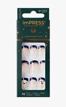 Kiss Nails Impress Press Manicure Short &quot;Very Merry&quot; 91207 Snowman Lights - £11.74 GBP