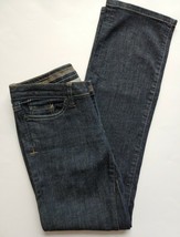 CONVERSE One Star Jeans Size 2 Womens Stretch Denim Mid Rise BootCut Dark Blue - £17.46 GBP