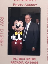 Vintage 1995 Roy Disney w/ Mickey Mouse Celebrity Color Photo Transparency Slide - £9.64 GBP