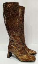 Vittorio Valsecchi OSTRICH BROWN Leather Metallic Knee High Boot 35.5 US... - $1,868.01 MXN