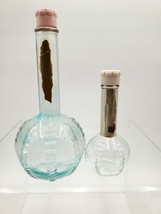 Lot of 2 Vintage Empty Sirocco Cologne Lucien Lelong Glass Perfume Bottle - $18.95