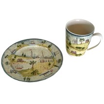 Porter&#39;s Village Lighthouse Salad Lunch Plate and Mug by 222 Fifth (PTS) - £25.74 GBP