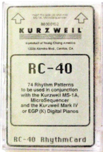 Kurzweil ROM Card RC-40, for MS-1A, MicroSequencer, And Mark IV, EGP Pianos RARE - £116.66 GBP