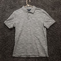 Ben Sherman Polo Shirt Men Small Gray Abstract Stripe Golf Wear Waves - £11.92 GBP