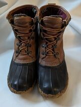 Vintage Ll Fagiolo Anatra Stivali Uomo 8 LG pelle Marrone Foderato - $46.76