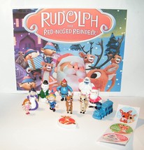 Rudolph The Red Nosed Reindeer Deluxe Figure Toy Set of 10 with Bonus Items! - £12.53 GBP