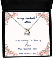 To my Mimi, when you smile, I smile - Wishbone Dancing Necklace. Model 6... - $39.95