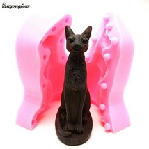 Egyptian Holy Black Cat Silicone Mold Soap Candle Fondant Chocolate Cake... - £8.71 GBP+