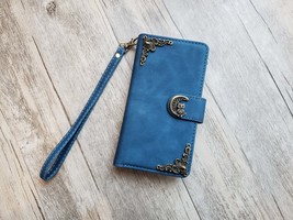 Owl on the Moon Zipper leather phone wallet case for iPhone / Galaxy MN2705 - £23.15 GBP