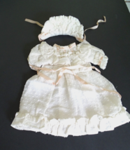 Vintage Antique Reproduction White Swiss Dot Dress &amp; Hat for Medium Size... - $65.99