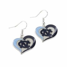 NCAA North Carolina Tar Heels Swirl Heart Earrings - £12.42 GBP