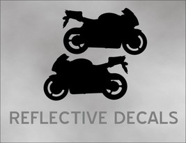 Reflective Decal Sticker 2X CBR Motorcycle crotch rocket sport bike trailer BK - £12.54 GBP