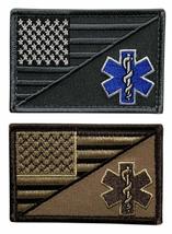 USA Flag Medic EMT EMS Patch (2PC Bundle -Hook Fastener - M15,49) - £7.97 GBP