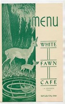 White Fawn Cafe Lunch and Dinner Menu South Main Street Salt Lake City U... - $17.82