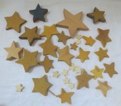 30+ WOOD STARS - Some hand cut various sizes thickness Crafts - £7.99 GBP