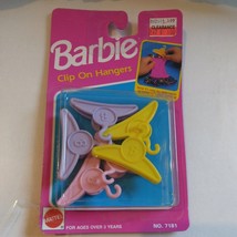 BARBIE Clip On HANGERS #7181 MATTEL 1992 Hong Kong Pink Purple Yellow Ac... - $10.34