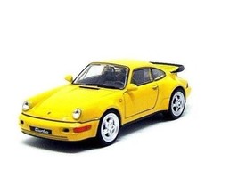  Porsche 964 Turbo Yellow Welly 1:38 Diecast Car Collector&#39;s Model, New - £25.25 GBP