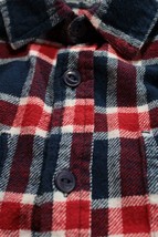 Men&#39;s Industry Supply Co Flannel Shirt Red Blue White Plaid Medium $69 - $18.80