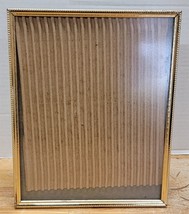 Vintage Brass &amp; Glass 8x10 Photo Picture Frame Easel Back Great Patina - $18.81