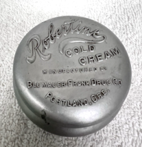 Vintage Robertine Cold Cream Aluminum Tin Jar Portland Ore Raised Letter... - $22.28