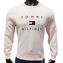 NWT TOMMY HILFIGER MSRP $99.99 MEN&#39;S PINK EMBROIDERED LONG SLEEVE SWEATS... - £34.28 GBP