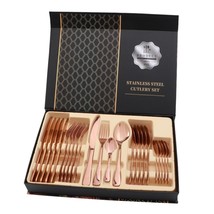 PRODUCT 100% Complete 24 in 1 Table Cutlery Set in Stainless Steel, Rose Gold  - $88.00