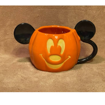 Disney Mickey Jack-o-Lantern Pumpkin Head 3D Halloween 14oz Mug - £14.79 GBP