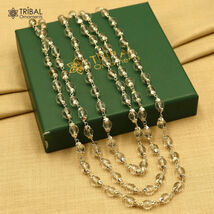54/108 beads  925 solid silver Sphatik beads navkar jaap mala ch615 - $293.03+