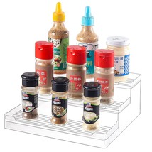 Clear Spice Rack Organizer For Pantry- 3 Tiered Canned Goods And Seasoning Organ - £20.69 GBP