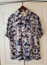 Tasso Elba Island Floral Hawaiian Men&#39;s Size XL Black, White Short Sleeve Shirt - £11.64 GBP