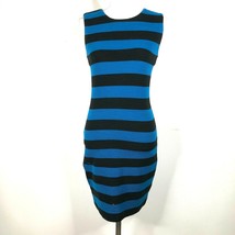 Diane Von Furstenberg Cocktail Dress Size 4 Blue Black Wool Blend Sleeve... - £41.36 GBP