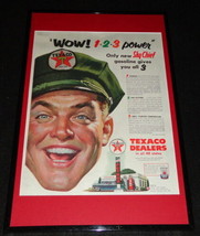 1955 Texaco Skychief Gasoline Framed 11x17 ORIGINAL Advertising Display  - $59.39