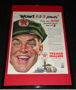 1955 Texaco Skychief Gasoline Framed 11x17 ORIGINAL Advertising Display  - $59.39