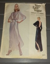 Vogue Cut 1970s Pattern 2075 John Anthony Evening Dress Outfit 8 - $12.99