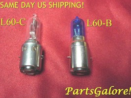 2pc Halogen Headlight Bulb / Bulbs, 12v 35/35w, BA20D, Blue &amp; Clear - £0.79 GBP