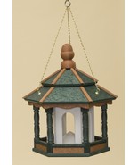 HANGING BIRD FEEDER ~ Amish Handmade Recycled Poly Hexagon ~ Green Cedar... - $294.14 CAD