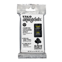T.TAiO Esponjabon Exfoliante Con Charcoal - Purifying Charcoal Soap Sponge - £4.37 GBP